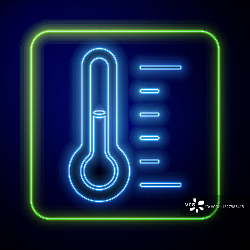 发光霓虹桑拿温度计图标图片素材