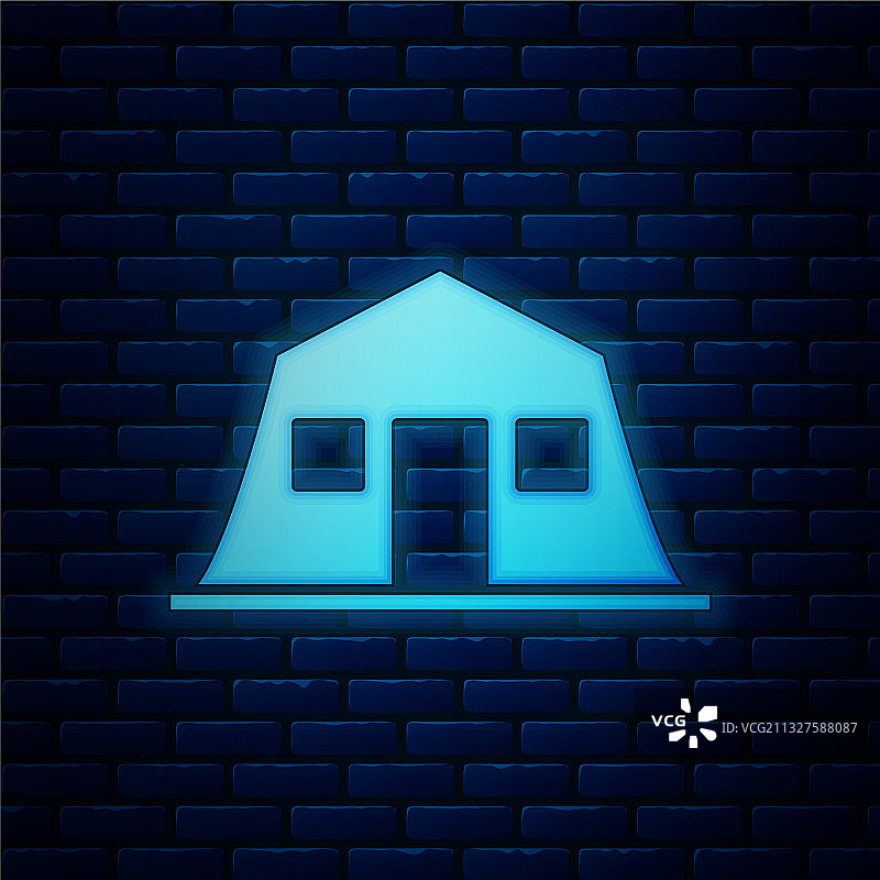 发光的霓虹灯军营站图标图片素材