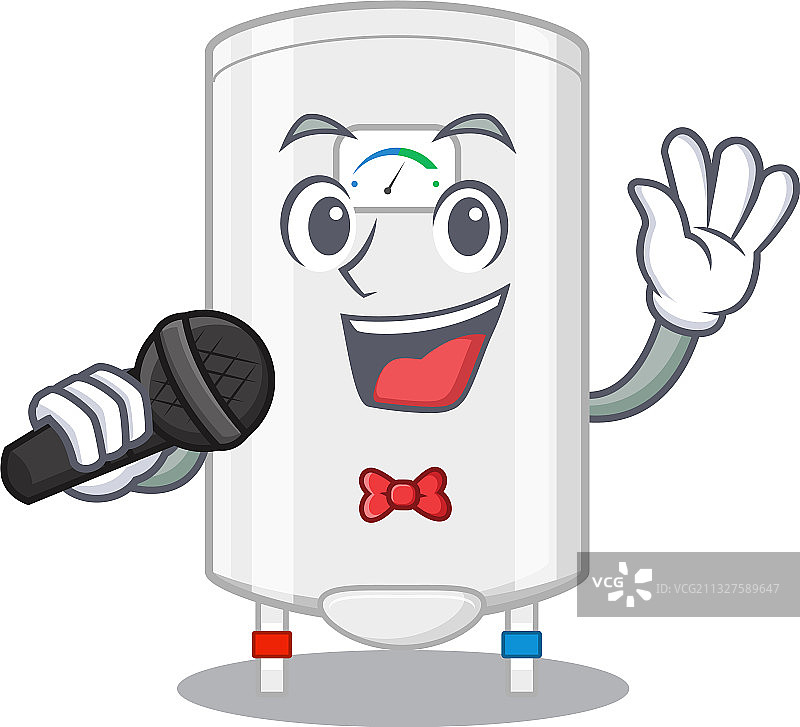 有才华的歌唱家燃气热水器卡通图片素材