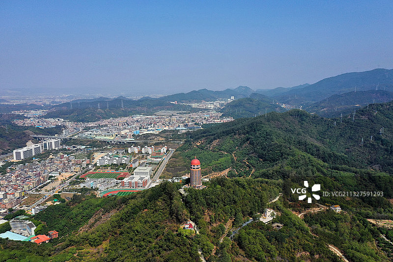 广东省东莞市樟木头镇广东观音山国家森林公园航拍图片素材