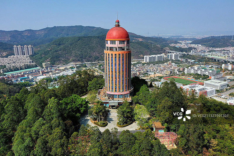 广东省东莞市樟木头镇广东观音山国家森林公园航拍图片素材