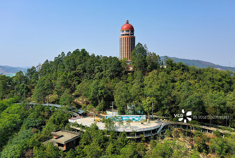 广东省东莞市樟木头镇广东观音山国家森林公园航拍图片素材