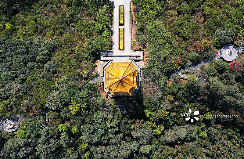 广东省东莞市厚街镇福神岗公园和政府服务中心航拍图片素材