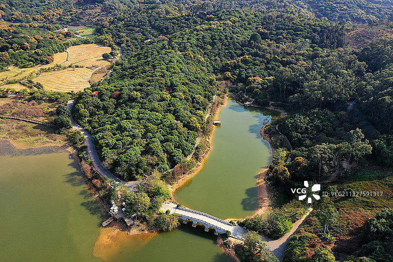 广东省东莞市清溪镇大王山森林公园航拍图片素材