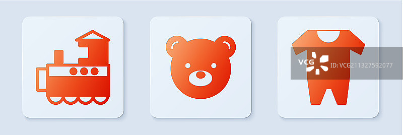 泰迪熊毛绒玩具火车和婴儿合集图片素材