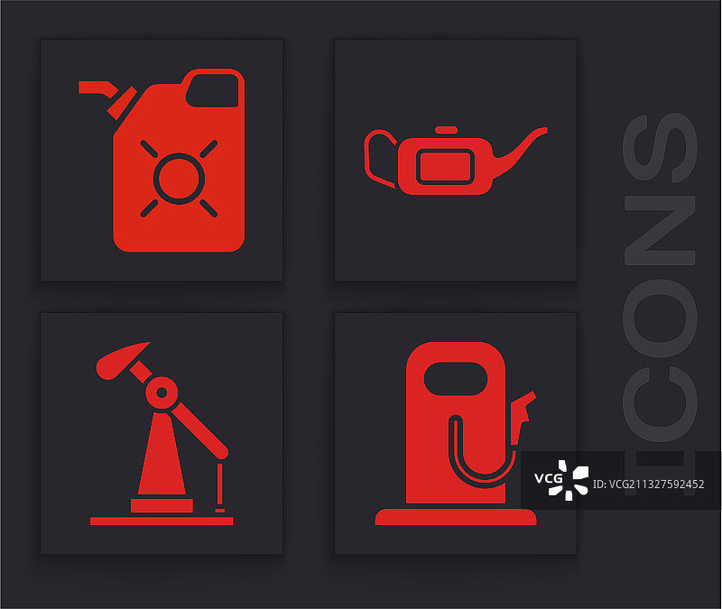 加油站汽油桶机油罐套装图片素材