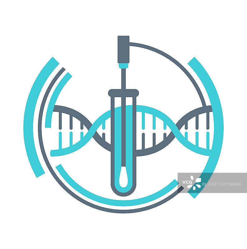 带拭子和试管的PCR检测图标图片素材