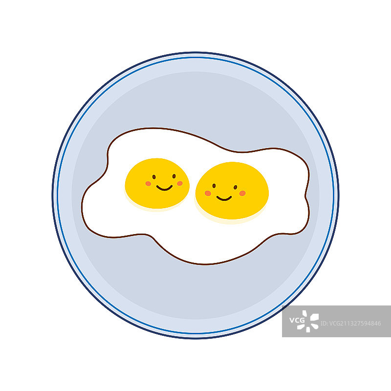双黄蛋煎蛋卷卡通笑脸图片素材