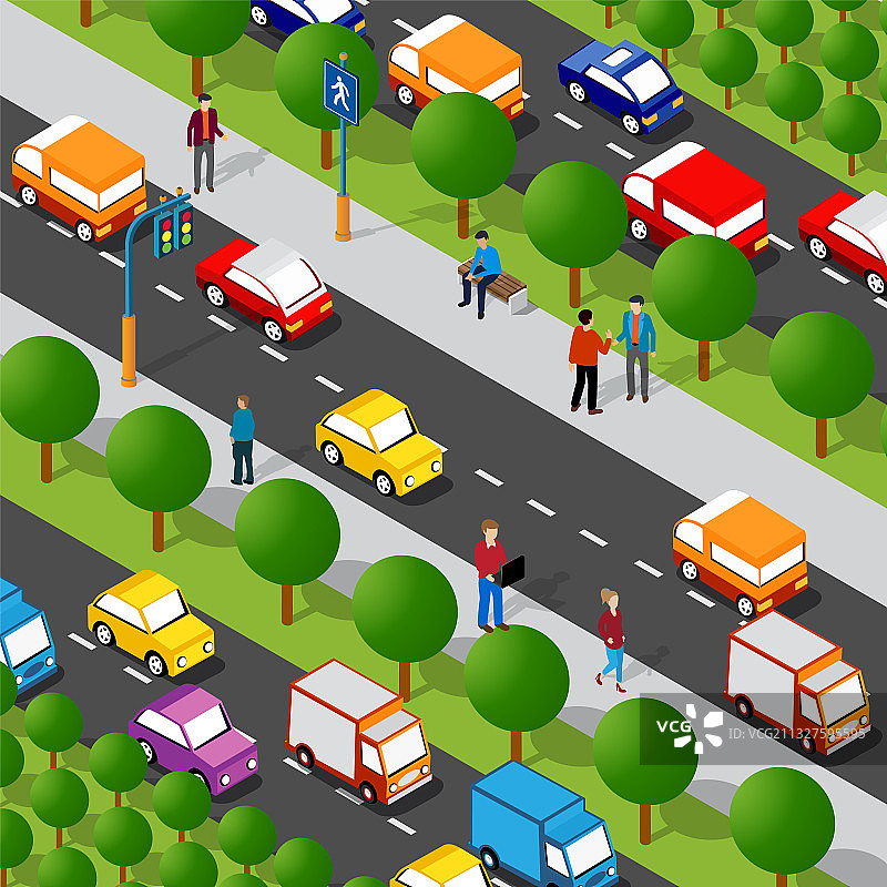 2.5D街道路口图片素材
