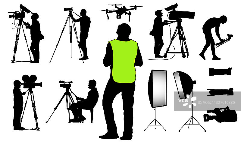 摄像师与视频照片剪影图片素材