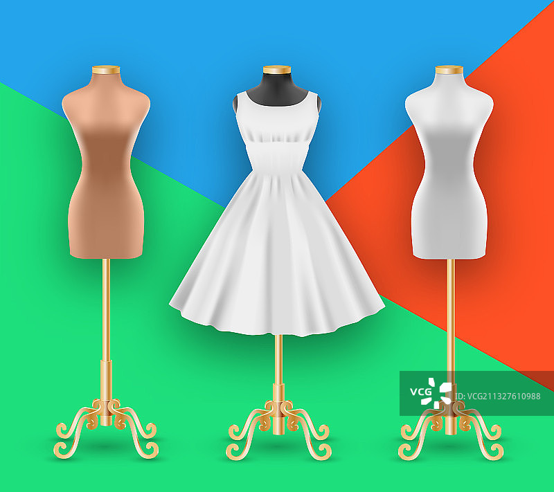 女性连衣裙模型和人体模型图片素材