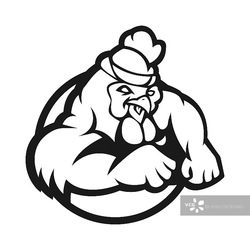 公鸡吉祥物标志剪影版图片素材