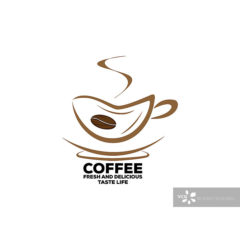 咖啡杯泡沫Logo设计模板图片素材
