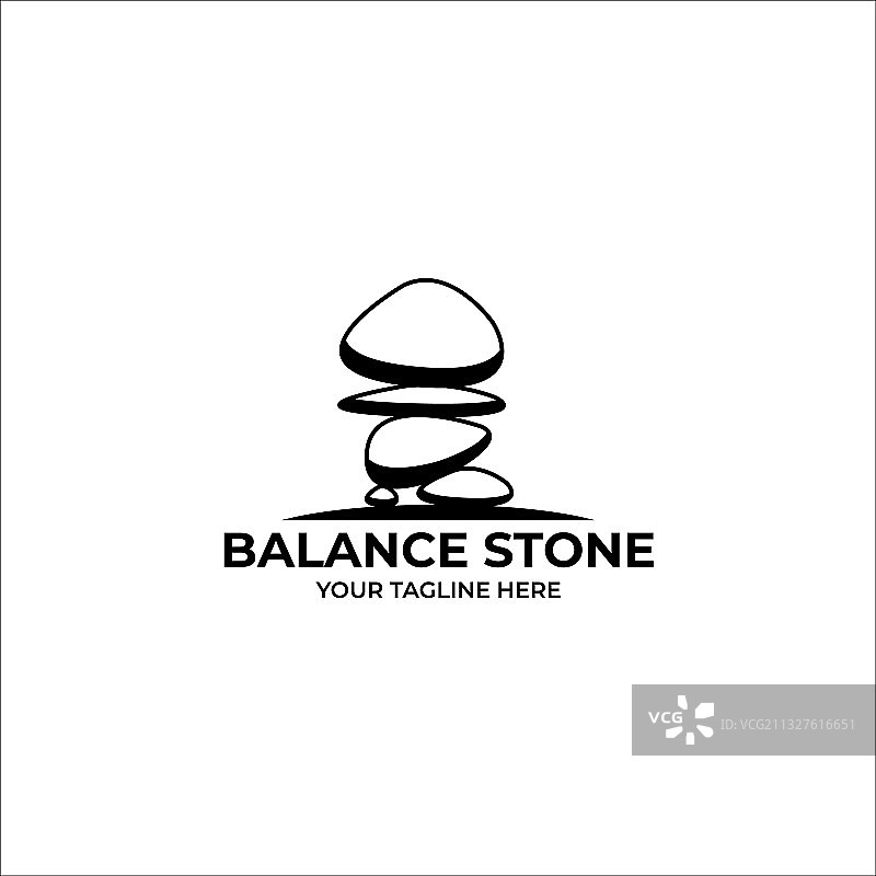 平衡石Logo设计复古图标线条图片素材