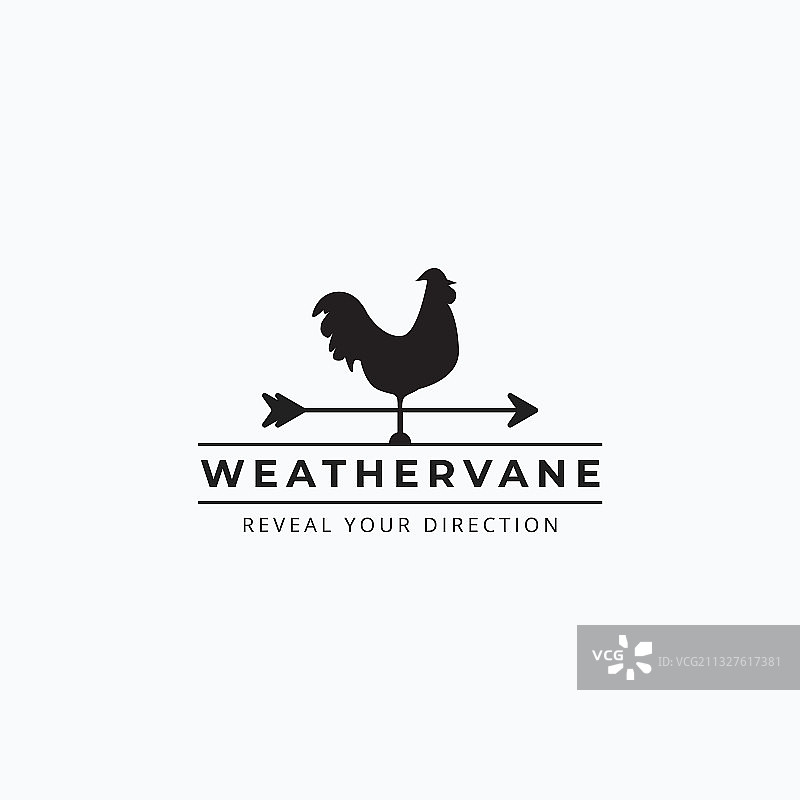 复古公鸡风向标logo设计图片素材