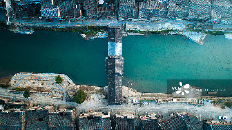 航拍江西省景德镇市浮梁县瑶里古镇日出晨光图片素材