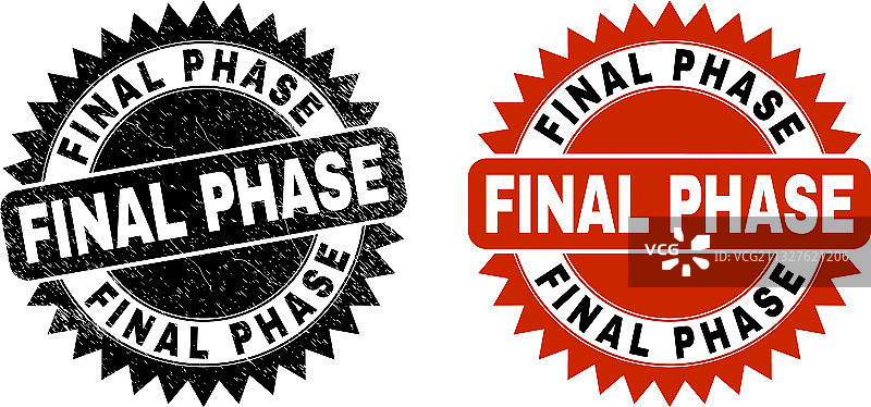 带纹理的最终阶段玫瑰花结印章图片素材