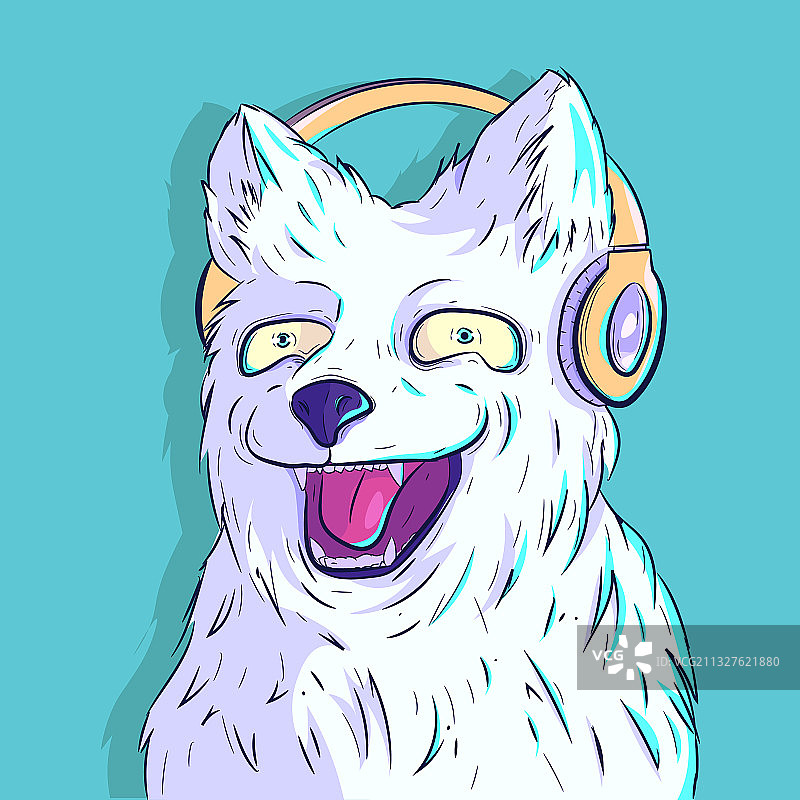 毛茸茸的白色小狗图片素材