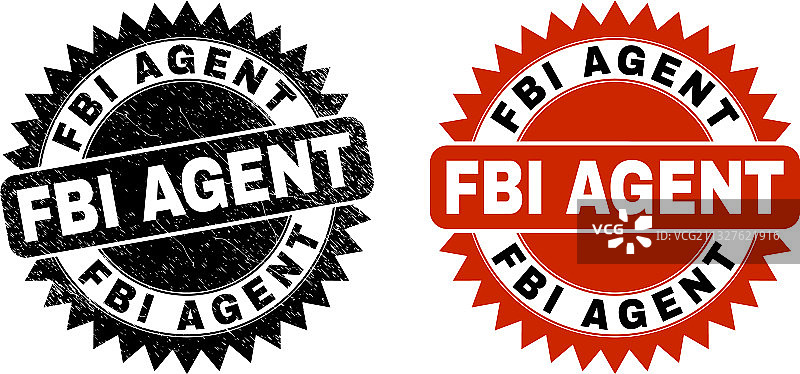 带有腐蚀纹理的FBI徽章图片素材