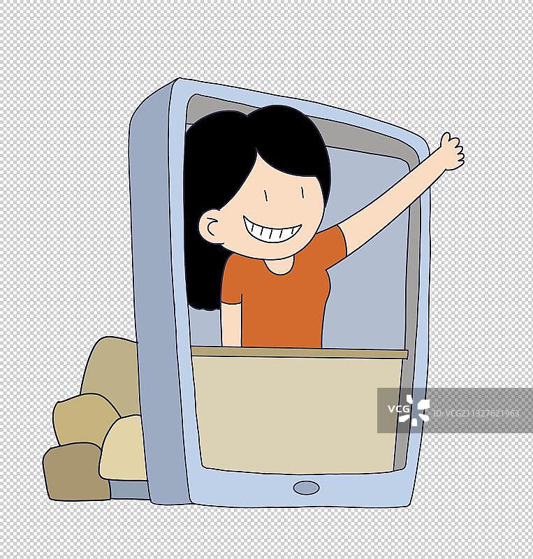 元素：带货直播女主播图片素材