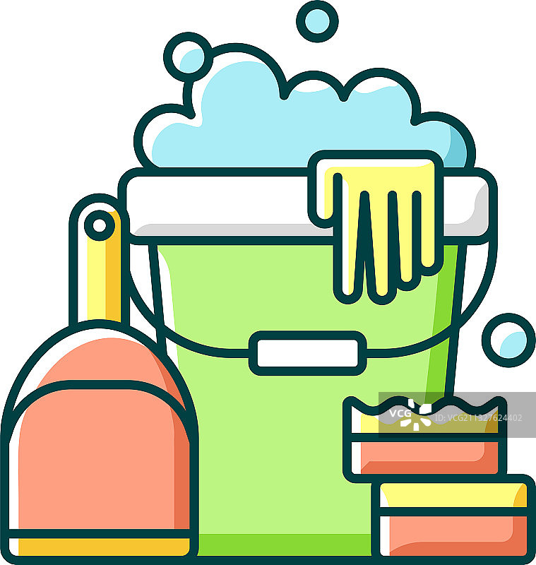 清洁工具RGB颜色图标图片素材