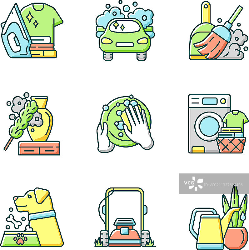 RGB颜色清洁图标图片素材