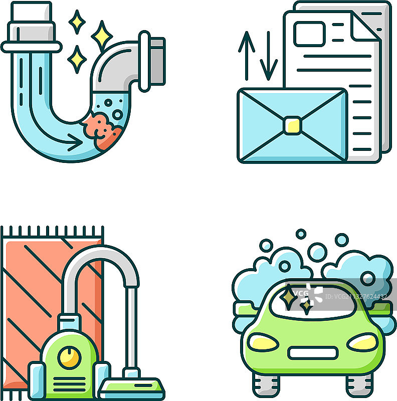 家政服务RGB颜色图标集图片素材