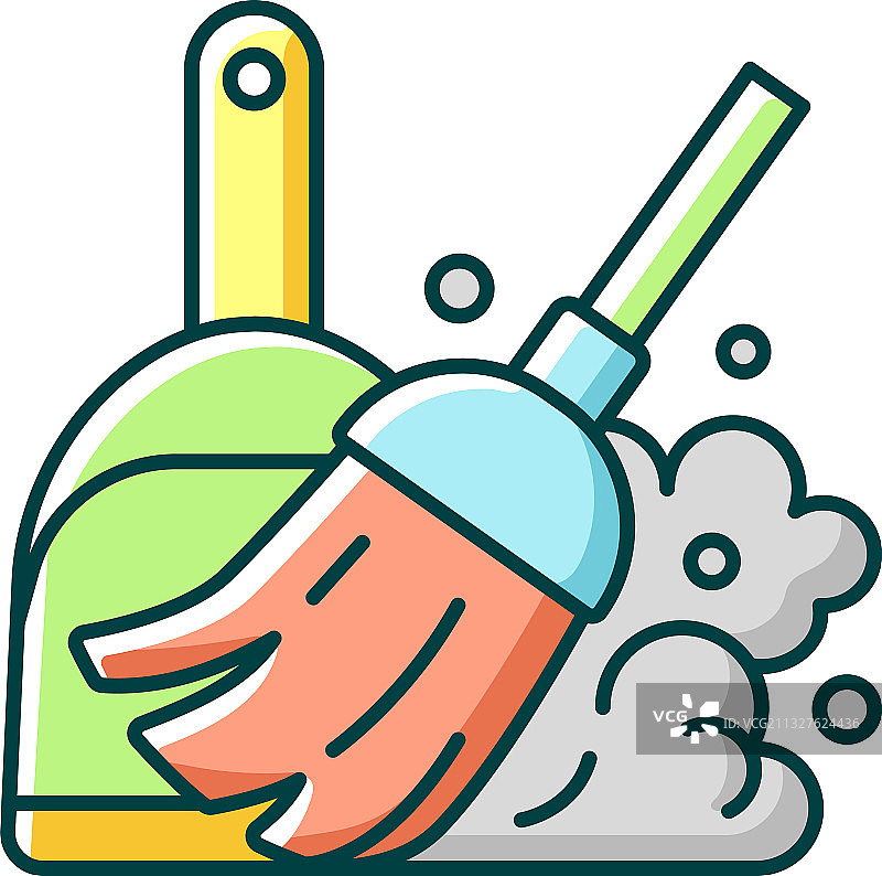 清扫地面RGB颜色图标图片素材