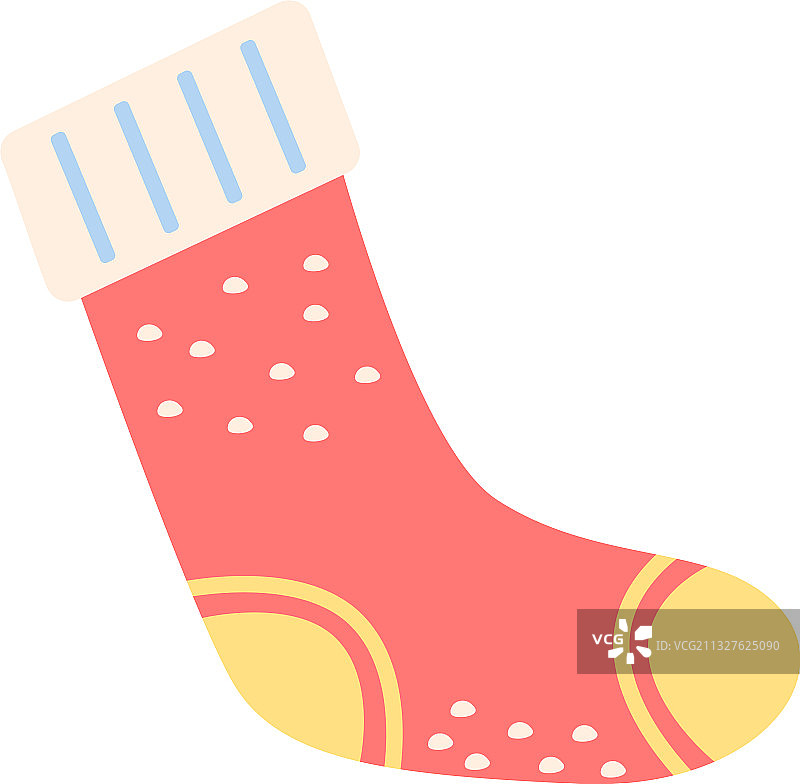 圣诞袜扁平抽象元素图片素材