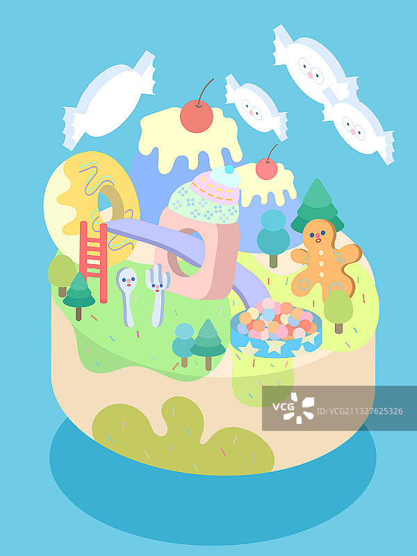 甜品小岛之滑梯乐园图片素材