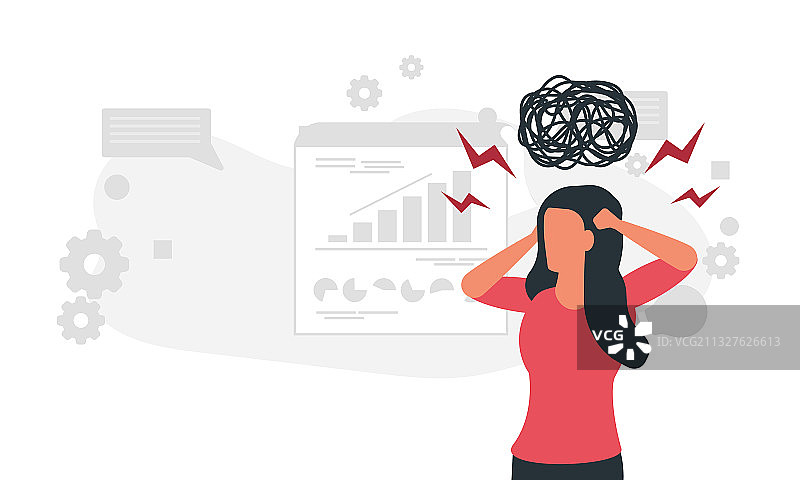 工作压力大的女人图片素材