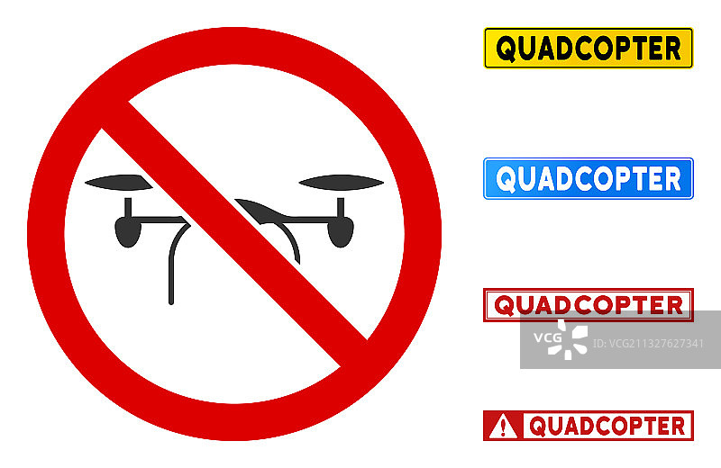扁平风禁止无人机飞行标志图片素材