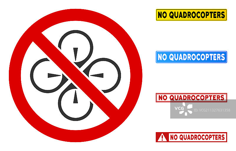 扁平风格禁止四轴飞行器标志图片素材