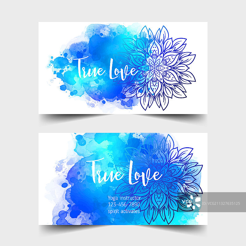 瑜伽卡片设计彩色模板图片素材