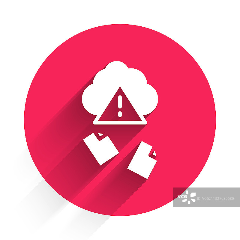 白色云朵黑客图标（长阴影）图片素材