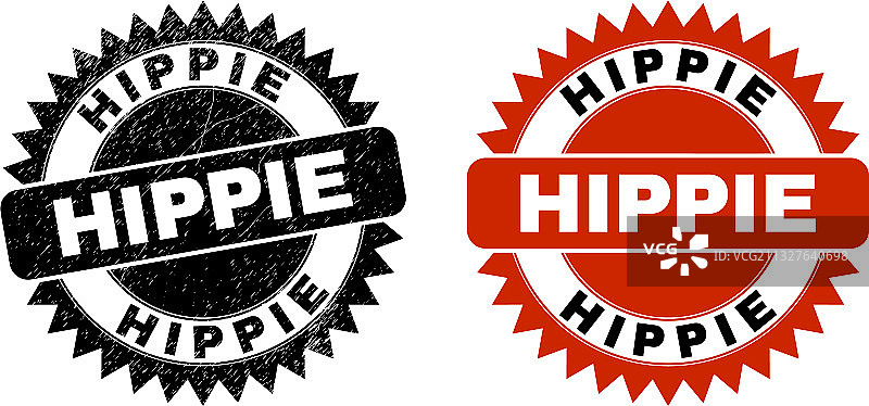 嬉皮士黑色花结刮痕印章图片素材