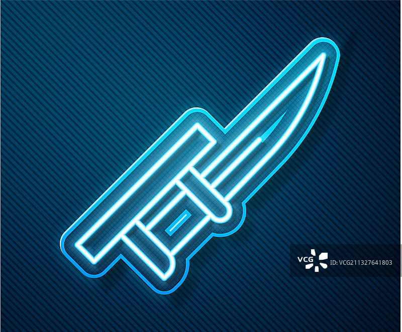 发光的步枪上的霓虹灯刺刀图标图片素材