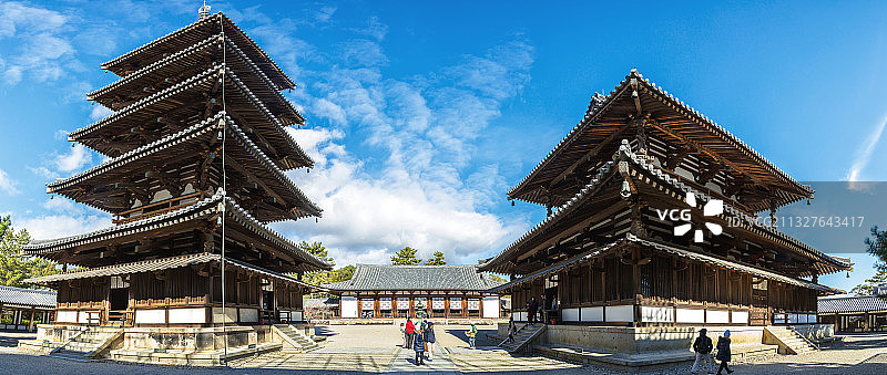 法隆寺金堂与五重塔图片素材
