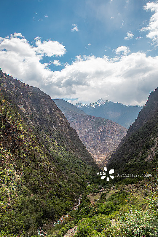 云南，雨崩，山谷，尼农峡谷图片素材