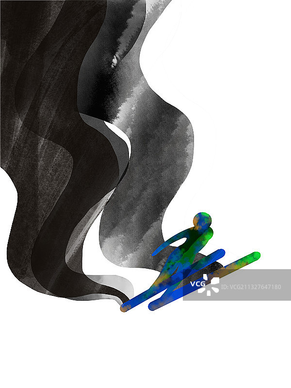 滑雪运动运动无字招贴设计图片素材