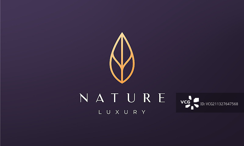 奢华现代风简约金叶logo图片素材