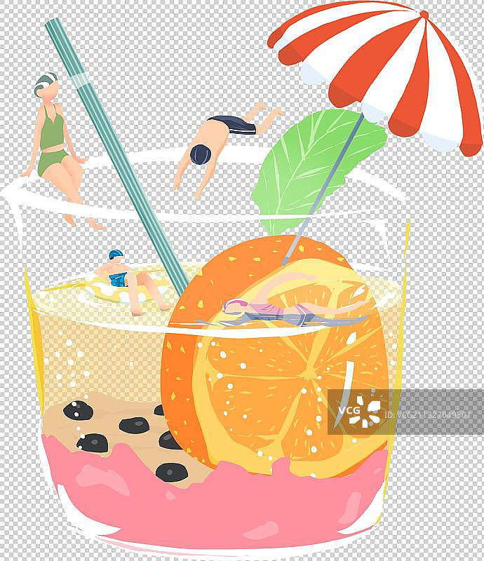夏天冷饮游泳池图片素材