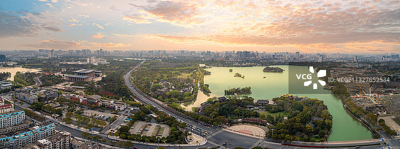 中国浙江省嘉兴南湖风景区全景图片素材