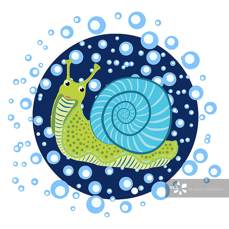 粉色蜗牛可爱卡通水泡图片素材