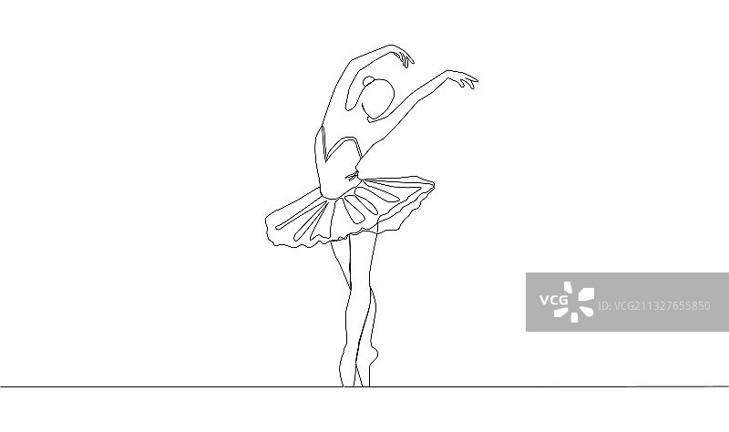 自画像动画连续线条绘图图片素材