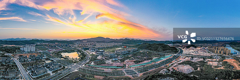 武夷新区晚霞全景图片素材