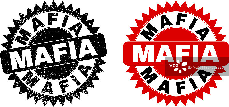 黑手党主题的Grunge风格印章图片素材