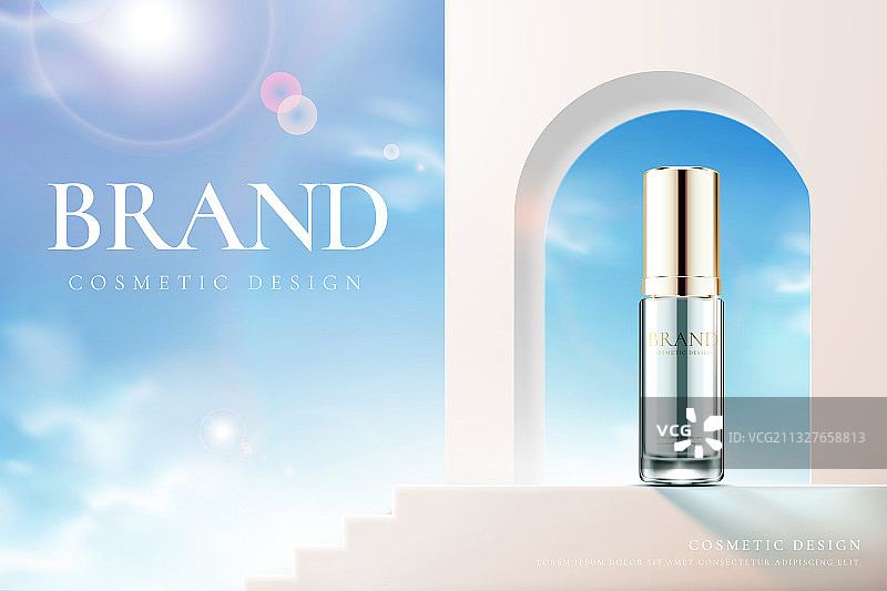 拱门阶梯场景护肤品广告图片素材