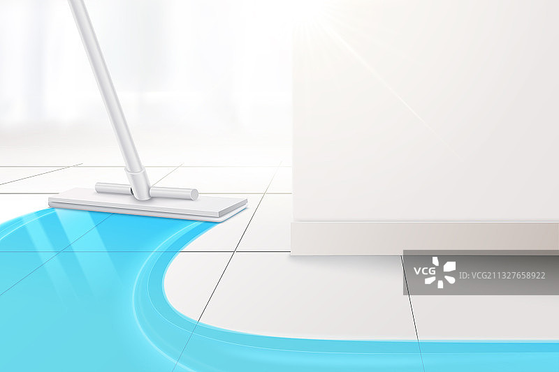 平板拖把清洁居家地板效果图图片素材