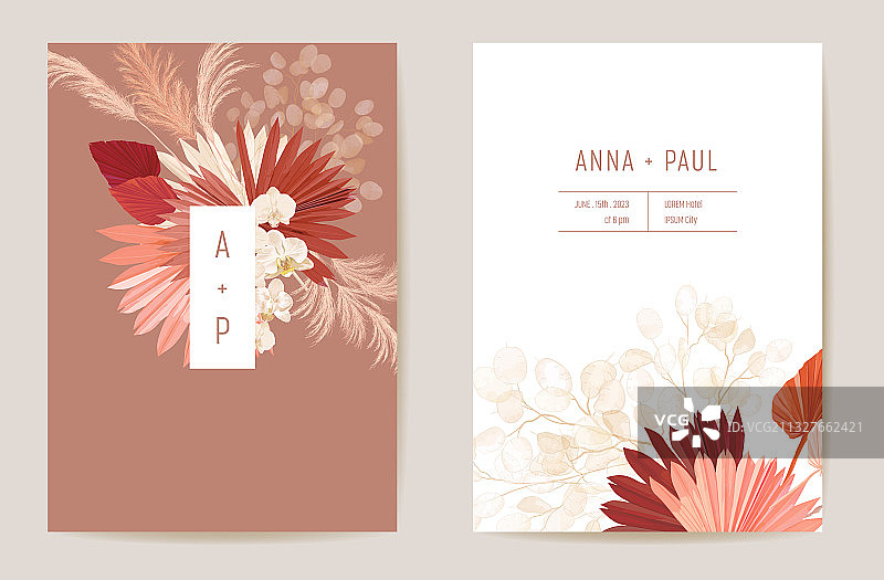 婚礼装饰：勿忘我、兰花、蒲苇图片素材